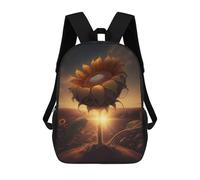 sinyumoney School Student Backpack Sunflower Sunset Children's School Backpack 3D Printed Fashion Travel Rucksacks Boy School Bag 17inch