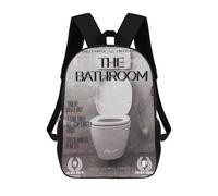 sinyumoney School Student Backpack The Bathroom Movie Parody Children's School Backpack 3D Printed Fashion Travel Rucksacks Boy School Bag 17inch