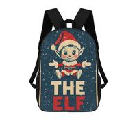 sinyumoney School Student Backpack The Christmas Elf Children's School Backpack 3D Printed Fashion Travel Rucksacks Boy School Bag 17inch