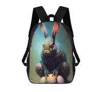 sinyumoney School Student Backpack The Evil Rabbit Children's School Backpack 3D Printed Fashion Travel Rucksacks Boy School Bag 17inch