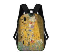 sinyumoney School Student Backpack The Kiss Children's School Backpack 3D Printed Fashion Travel Rucksacks Boy School Bag 17inch