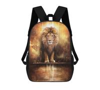 sinyumoney School Student Backpack The Lion And The Lamb Children's School Backpack 3D Printed Fashion Travel Rucksacks Boy School Bag 17inch
