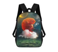 sinyumoney School Student Backpack The Lovely Cockerel Children's School Backpack 3D Printed Fashion Travel Rucksacks Boy School Bag 17inch