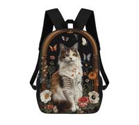 sinyumoney School Student Backpack Turkish Van Children's School Backpack 3D Printed Fashion Travel Rucksacks Boy School Bag 17inch