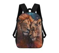 sinyumoney School Student Backpack Two Lions In Love Children's School Backpack 3D Printed Fashion Travel Rucksacks Boy School Bag 17inch