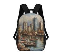 sinyumoney School Student Backpack Vancouver City Canada Children's School Backpack 3D Printed Fashion Travel Rucksacks Boy School Bag 17inch