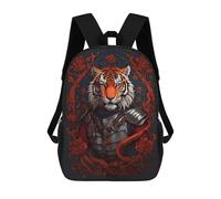 sinyumoney School Student Backpack Vintage Tigers Children's School Backpack 3D Printed Fashion Travel Rucksacks Boy School Bag 17inch