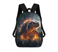 sinyumoney School Student Backpack Volcanic Lizard Emerges Children's School Backpack 3D Printed Fashion Travel Rucksacks Boy School Bag 17inch