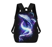 sinyumoney School Student Backpack Whale in Space Children's School Backpack 3D Printed Fashion Travel Rucksacks Boy School Bag 17inch