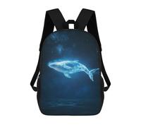 sinyumoney School Student Backpack Whale in The Night Sky Children's School Backpack 3D Printed Fashion Travel Rucksacks Boy School Bag 17inch