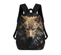 sinyumoney School Student Backpack White Wolf Luxury Children's School Backpack 3D Printed Fashion Travel Rucksacks Boy School Bag 17inch