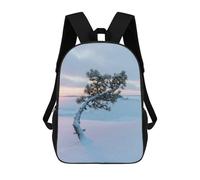 sinyumoney School Student Backpack Winter Solitude Pine Children's School Backpack 3D Printed Fashion Travel Rucksacks Boy School Bag 17inch