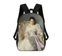 sinyumoney School Student Backpack Woman in White Dress Children's School Backpack 3D Printed Fashion Travel Rucksacks Boy School Bag 17inch