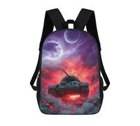 sinyumoney Sci-Fi Tank Battle Scene Backpack Kids School Bag Boys Cartoon 3D Print Students Schoolbag Laptop Daypack for Boys Girls 17inch