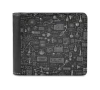 sinyumoney Science Tools Sketches on Chalkboard 3D Print Wallet Credit Cards Coins RFID Blocking Stylish Banknote Compartments Purse Everyday Use 11.7cm*9.5cm