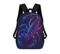 sinyumoney Scorpion Neon Backpacks 3D Printed 17inch Kids School Backpack Outdoor Casual Daypack Casual Travel Bags for Middle School Students
