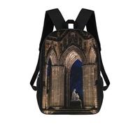 sinyumoney Scott Monument Edinburgh Backpacks Kids School Backpack School Bag 3D Printed School Bag for Boys Elementary And Middle School Students 17inch