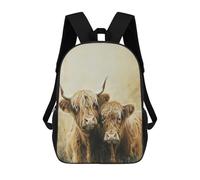 sinyumoney Scottish Highland Cow Art Print Rucksack School Secondary High School College Backpack Travel for Campus Outdoor Travel Sports 17inch