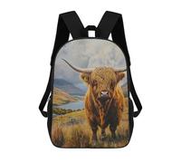 sinyumoney Scottish Highland Cow Painting-4 School Backpack Lightweight Airport College Students Back Pack for Boys/Girls/Teenagers 17inch