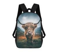 sinyumoney Scottish Highland Cow Portrait Backpack School Bag Computer Rucksack for School/Work/Travel for Camping Outdoor Adventures And Daily Travel 17inch