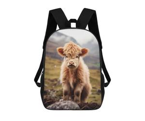 sinyumoney Scottish Highland Cows 3D Printed 17inch School Bag Children's School Backpack Travel Backpacks Casual Fashion Bag for Kids School Students
