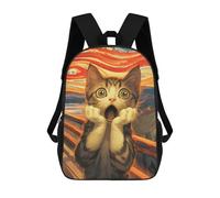 sinyumoney Scream Cat Print Children's Backpack School Bag for Adult And Kids Travel Daypack 17inch