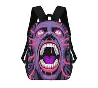 sinyumoney Screaming Face with Pink Drips Kids Backpacks Children Bag,Anime Bag,Large Capacity Kids Backpack, 3D Printed Children's,Student Schoolbag,Kids Boys Girls School Bag 17inch