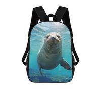 sinyumoney Sea Lion Friend School Bags High Secondary School Bags Casual Backpack for Camping Outdoor Adventures And Daily Travel 17inch