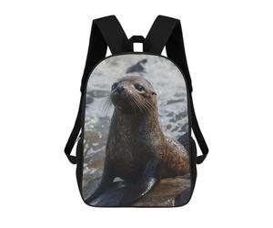 sinyumoney Sea Lion on Rocks School Backpack Lightweight Airport College Students Back Pack- Perfect for Travel, Work And Daily Use 17inch