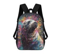 sinyumoney Sea Lion Painting School Backpack 3D Printed Children's 17inch Backpacks Bag Bookbag for Kids Boy Girl Book Bags Kids School Bag Travel Rucksacks