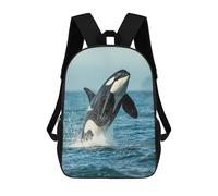 sinyumoney Sea Orca Whale Killer Children's School Backpack 3D Printed for Kids Travel Rucksacks Book Bags Kids School Bag 17inch