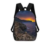 sinyumoney Sea Sunrise in Malta Backpack for School 3D Printed Boys Girls School BagChildren Bookbag Travel Rucksack 17inch