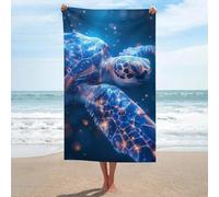 sinyumoney Sea Turtle Cosmic Odyssey Beach Towels Adults for Smooth Skin Quick Drying Durable Towels Large for Camping Vacation Gift 130x80cm