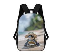 sinyumoney Sea Turtle in A Hat Backpack School Secondary Causal Travel High School Bags for Boys/Girls/Teenagers 17inch