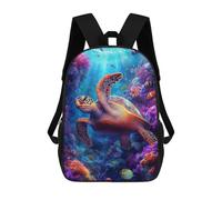 sinyumoney Sea Turtle in Coral Reef Backpack School Bag Large Water Resistant Laptop Backpack for Girls Boys Teenage 17inch