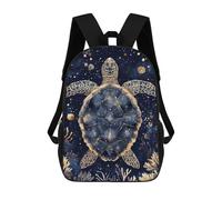 sinyumoney Sea Turtle Kintsugi Children's Backpacks School 3D Printed Bag Bookbag for Kids Travel Rucksacks Boy Girl Book Bags Kids School Bag 17inch