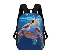 sinyumoney Sea Turtle Swimming Underwater Illustration Backpack School Business Durable Laptop Bag for Teenage Girls Boys Women Men 17inch