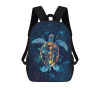 sinyumoney Sea Turtle Watercolor 3D Printed Children's School Backpack for Kids High Capacity Travel Rucksacks Book Bags Kids School Bag Back Pack 17inch