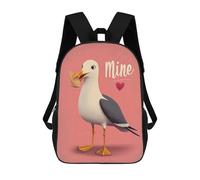 sinyumoney Seagull with Cookie And Mine Text Backpack Kids School Backpack School Bag 3D Printed Fashion School Bag for Boys Elementary And Middle School Student 17inch