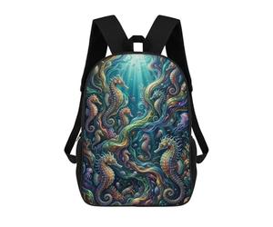 sinyumoney Seahorse Underwater Fantasy Backpack School Daypacks Business Backpack Water Resistant Bookbag for Girls Boys Teenage 17inch