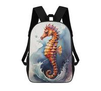 sinyumoney Seahorse Watercolor Art School Backpack Lightweight Airport College Students Back Pack for Teenage Girls Boys Women Men 17inch