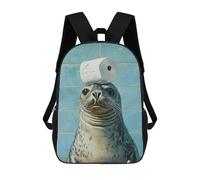 sinyumoney Seal Balancing Toilet Paper Fashion Student School Backpack Suitable for Boys Girls Kids Casual Outdoor Travel Essential Daypack 17inch