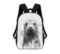 sinyumoney Seal Beauty Watercolor Rucksacks 3D Printed Children Backpacks Fashion Casual Daypack Cute Travel Bags Outdoor Casual Daypack for Boy And Girl 17inch