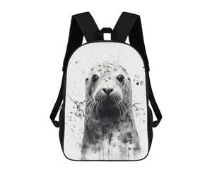 sinyumoney Seal Beauty Watercolor School Backpack Daypacks Business Backpack Water Resistant Bookbag - Perfect for Travel, Work And Daily Use 17inch