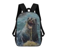 sinyumoney Seal Eating Spaghetti School Backpack Travel College Rucksack Backpacks for Campus Outdoor Travel Sports 17inch