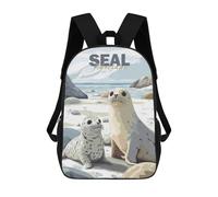 sinyumoney Seal Family Minimalist Backpack 3D Printed Children's School Backpack for Kids High Capacity Travel Rucksacks Book Bags Kids School Bag Back Pack 17inch
