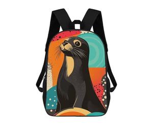 sinyumoney Seal Pop Art Playful Seal Illustration Vibrant Seal Pop Art Design Backpack School Bag Large Water Resistant Laptop Backpack for School/Work/Travel 17inch