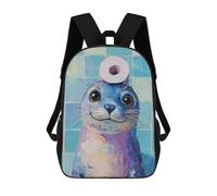 sinyumoney Seal with Toilet Paper Hat Backpack School High Secondary School Bags Casual Backpack for Teenage Girls Boys Women Men 17inch