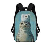 sinyumoney Seal with Toilet Paper Hat Rucksack Water Resistant Travel Backpack Computer Bag for Campus Outdoor Travel Sports 17inch