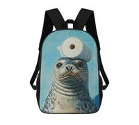 sinyumoney Seal with Toilet Paper Roll on Head-1 School Bags School Secondary High School College Backpack Travel for Boys/Girls/Teenagers 17inch